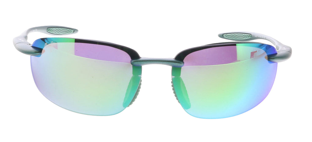 Maui Jim MJ0676S-004 Sleek Matte Green Rimless Green Mirror Polarized