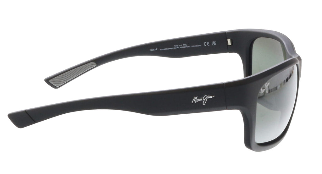 Maui Jim MJ0681S-001 Sleek Matte Black Wrap Grey Polarized
