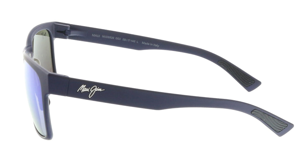 Maui Jim MJ0683S-003 Matte Blue Frame Square Blue Hawaii Mirror Lens