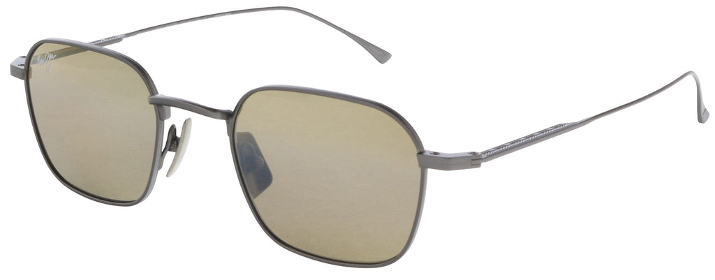 Maui Jim MJ0690S-002 Gunmetal Titanium Square Sunglasses Brown Polarized
