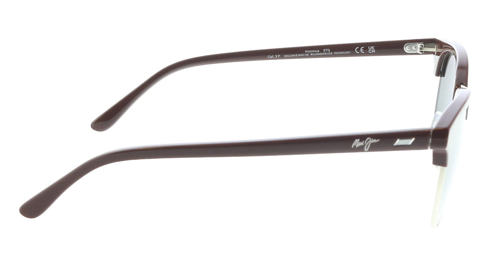 Maui Jim MJ0695S-003 Shiny Solid Brown Square Sunglasses Neutral Grey Lens