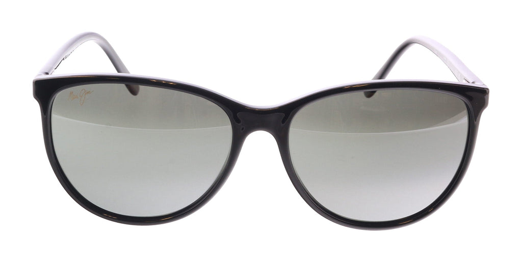 Maui Jim MJ0723S-003 Sleek Black Cat-Eye Sunglasses Polarized Grey