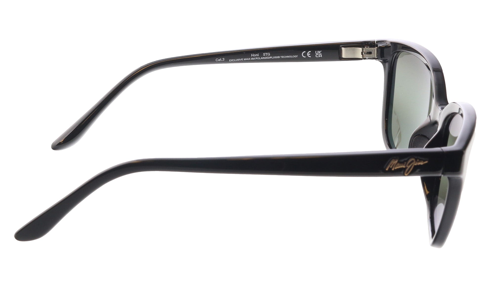 Maui Jim MJ0758S-004 Shiny Black Geometric Cat-Eye Sunglasses Polarized