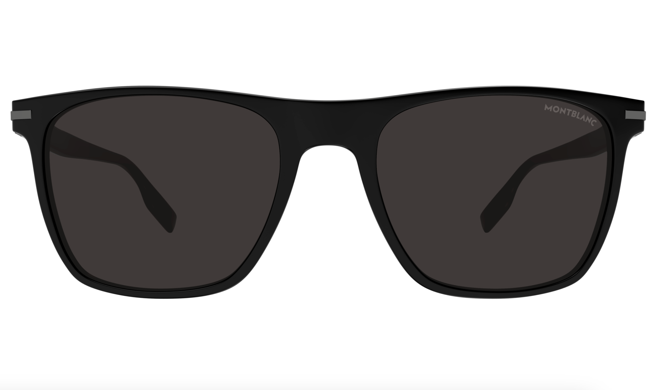 Montblanc MB0248S-001 Matte Black Square Sunglasses Modern Performance Style