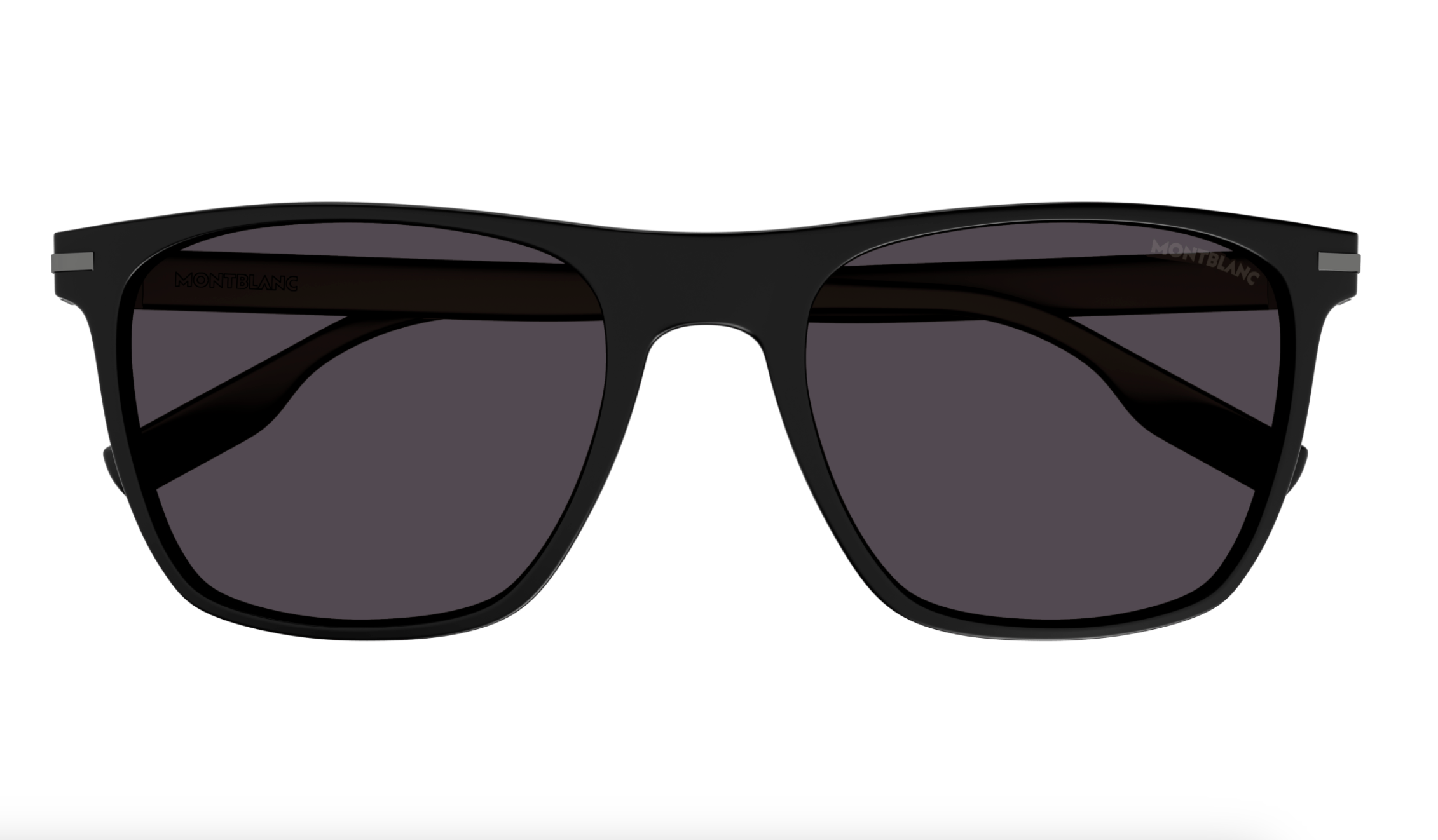 Montblanc MB0248S-001 Matte Black Square Sunglasses Modern Performance Style