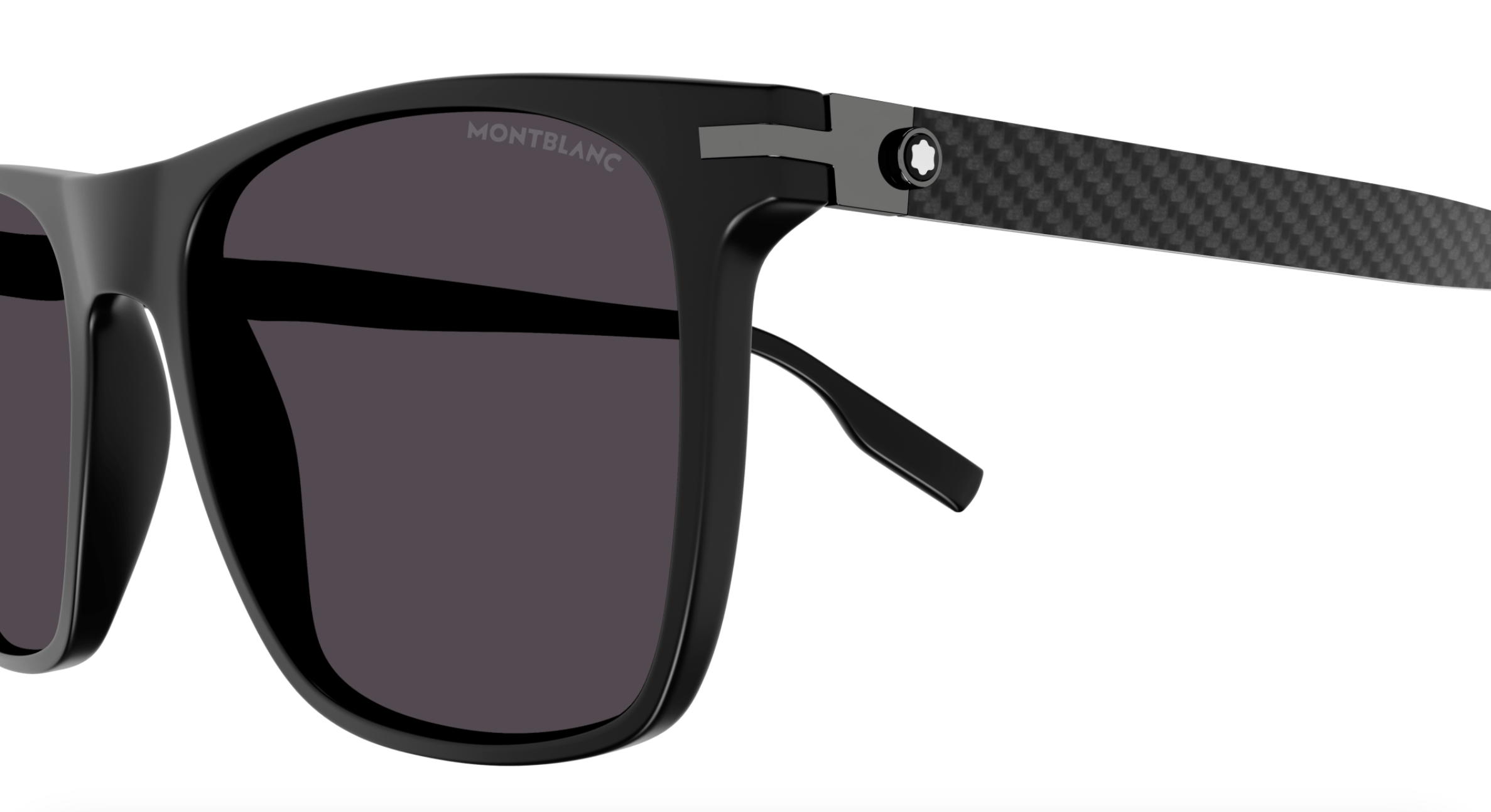 Montblanc MB0248S-001 Matte Black Square Sunglasses Modern Performance Style