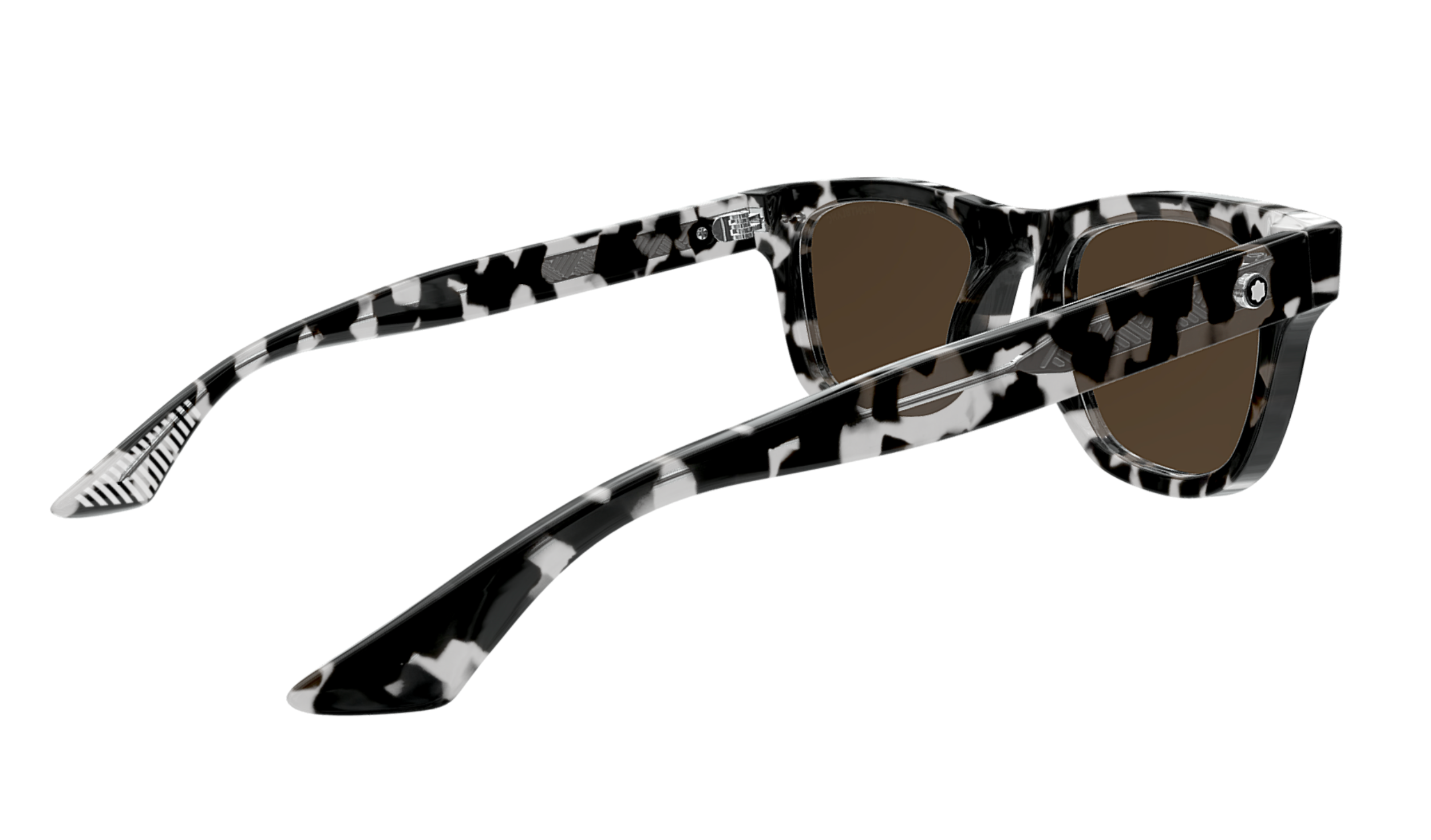 Montblanc MB0254S-008 Black & White Marble Sunglasses Bold Luxury Artistry
