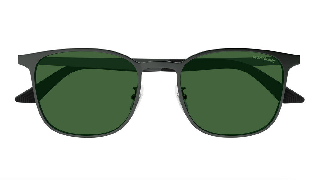 Montblanc MB0331S-002 Matte Black Modern Rectangular Sunglasses
