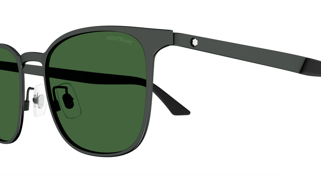 Montblanc MB0331S-002 Matte Black Modern Rectangular Sunglasses