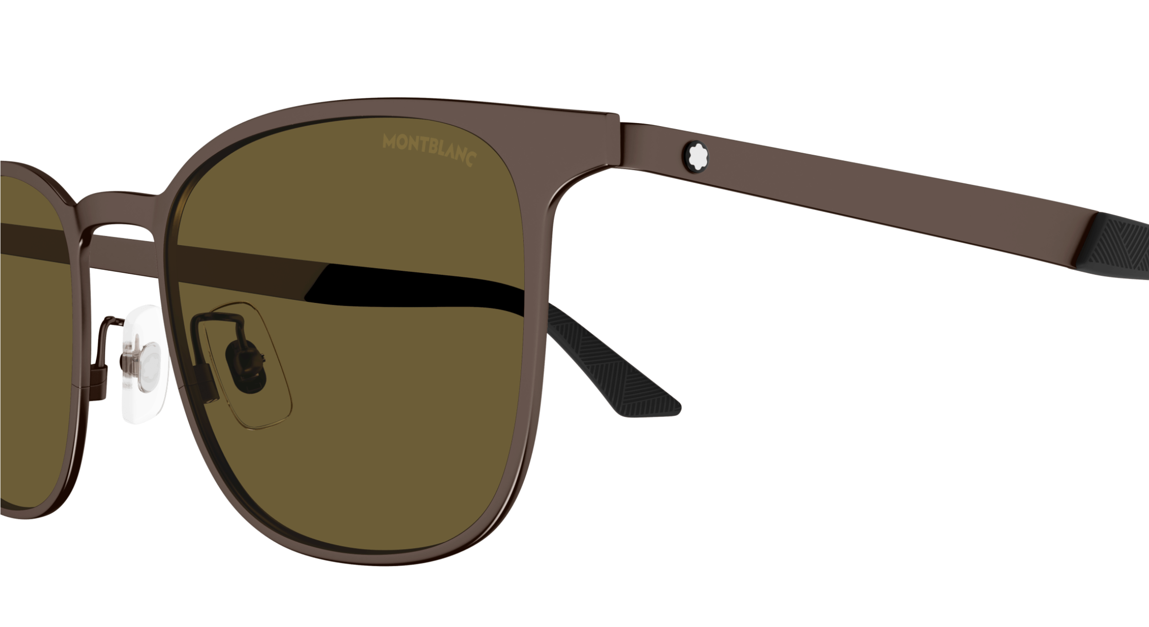 Montblanc MB0331S-003  Menâ€™s Matte Brown Pilot Sunglasses