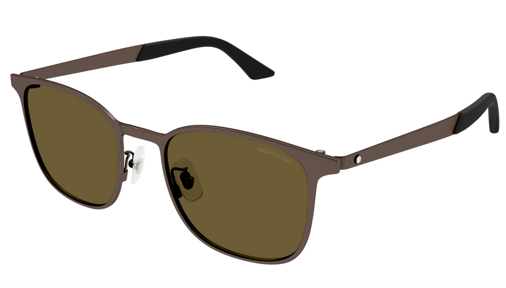 Montblanc MB0331S-003  Menâ€™s Matte Brown Pilot Sunglasses