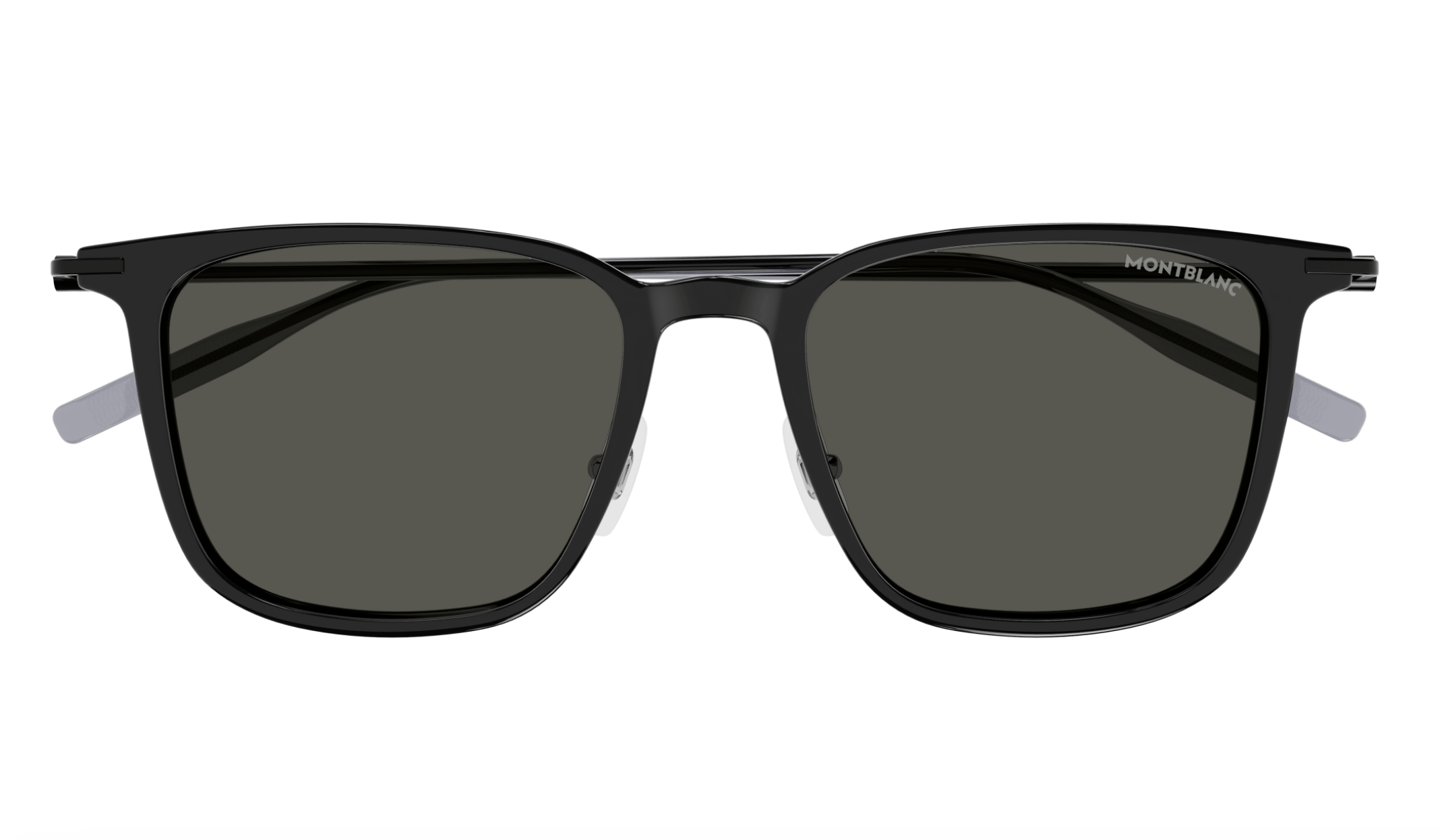 Montblanc MB0354S-001 Slim Black Sunglasses Lightweight Rectangular Style