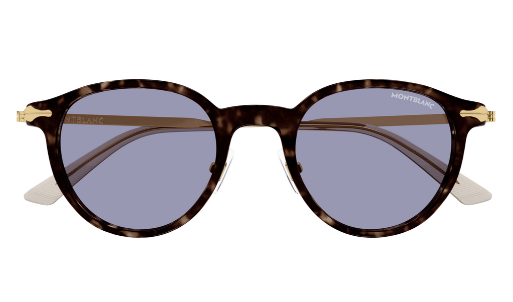 Montblanc MB0362S-002 Tortoise & Gold Sunglasses Violet Lens Cool Style