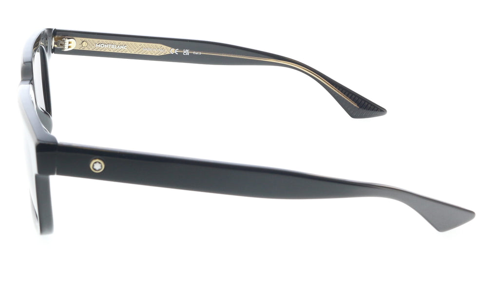 Montblanc MB0383S-001 Bold Black Square Sunglasses Minimalist Statement