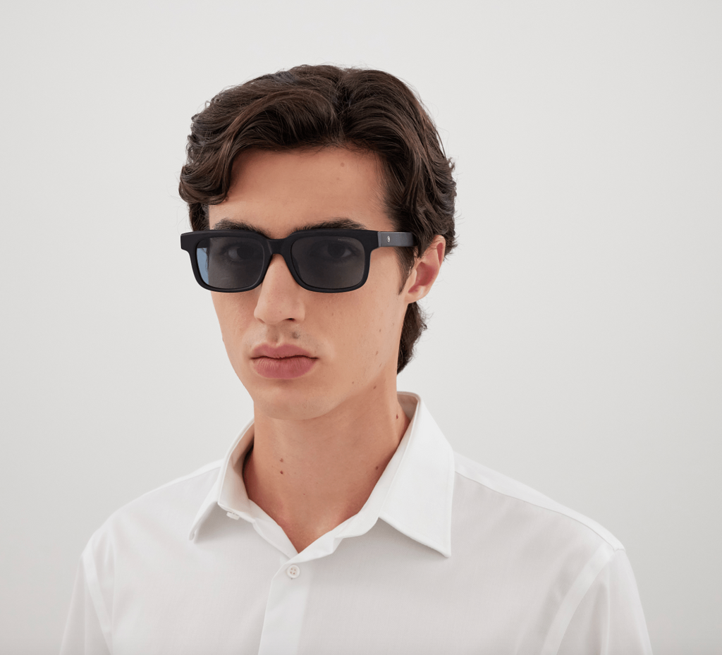Montblanc MB0383S-003 Matte Black Square Sunglasses Effortless Minimalism