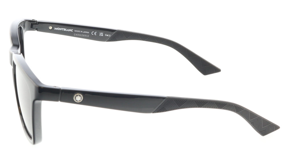 Montblanc MB0399S-001 Black Angular Sunglasses Premium UV Protection