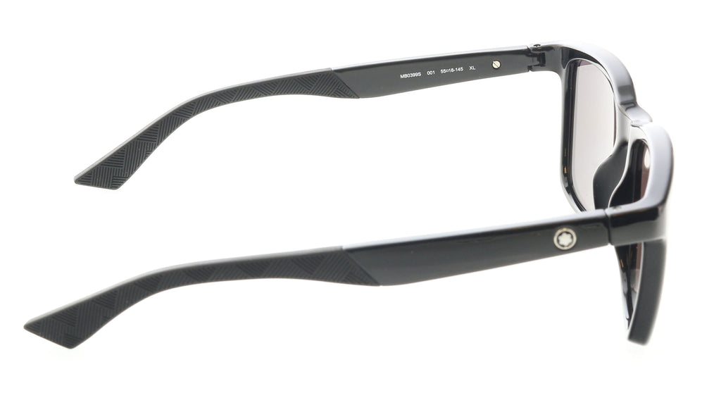 Montblanc MB0399S-001 Black Angular Sunglasses Premium UV Protection