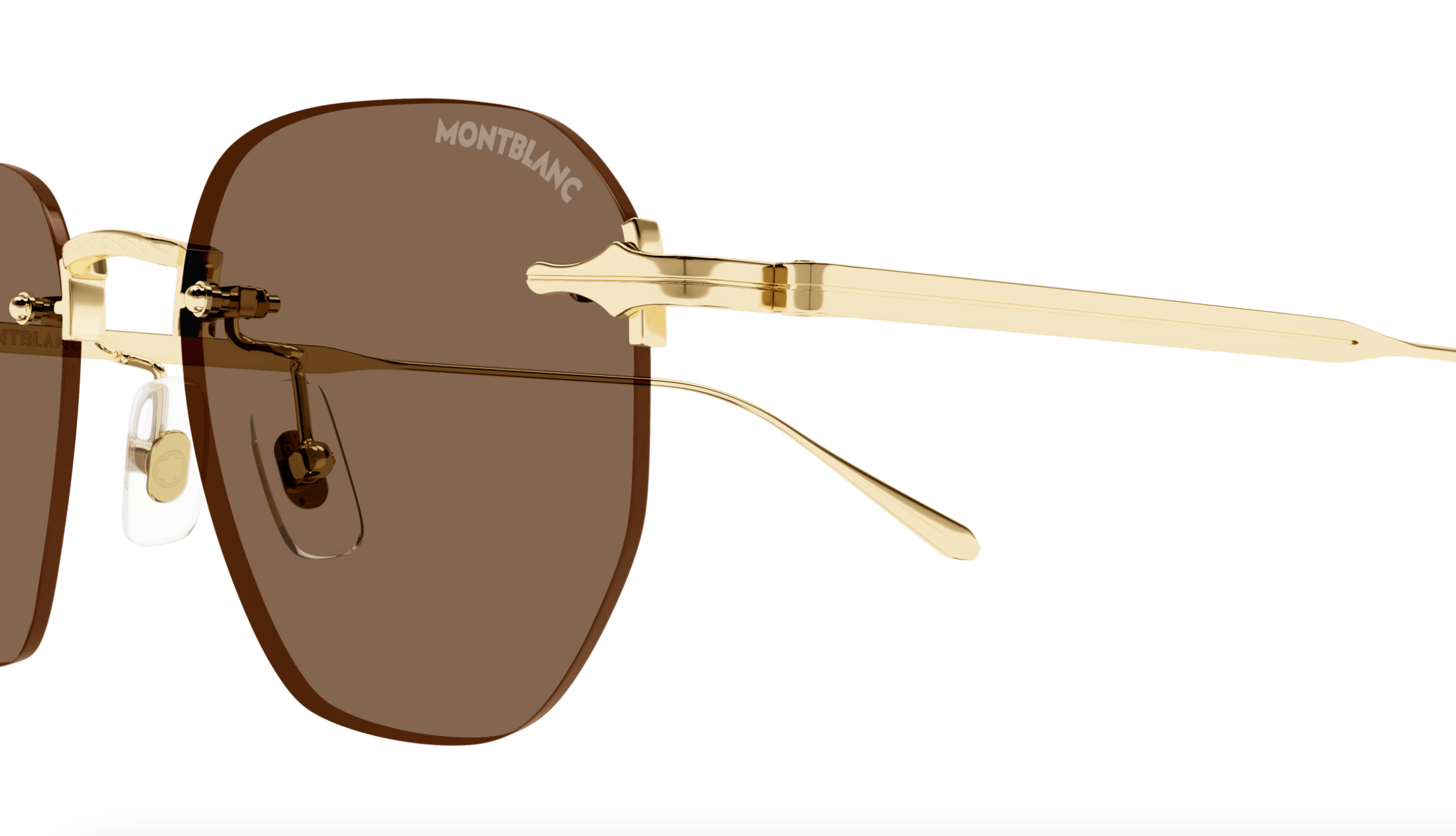 Montblanc MB0405S-002 Gold-Toned Sunglasses Warm Square-Round Lenses