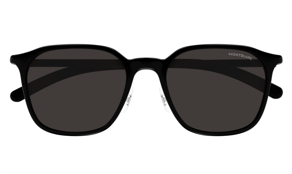 Montblanc MB0420SK-001 Jet Black Sunglasses Rounded Square Frames