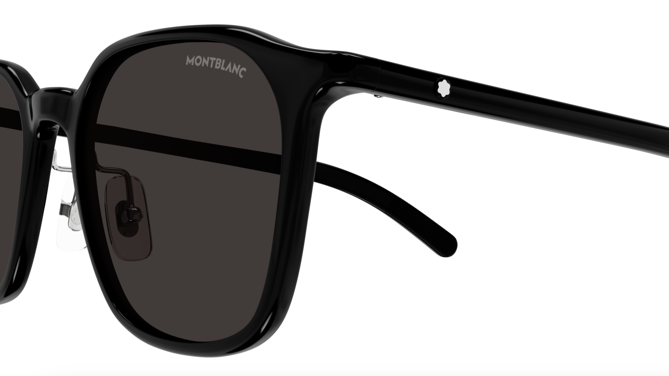Montblanc MB0420SK-001 Jet Black Sunglasses Rounded Square Frames