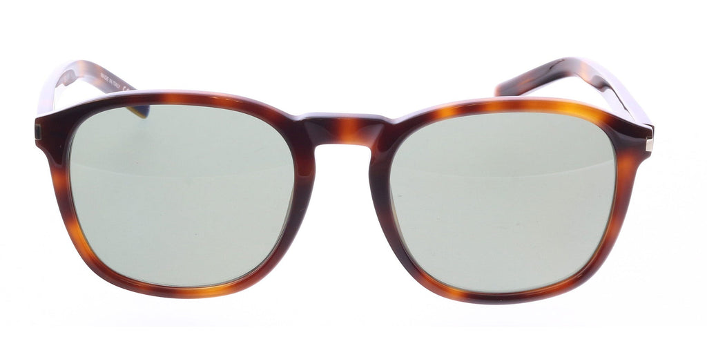 Saint Laurent SL 818-002 Timeless Tortoise Round Sunglasses with Olive Green