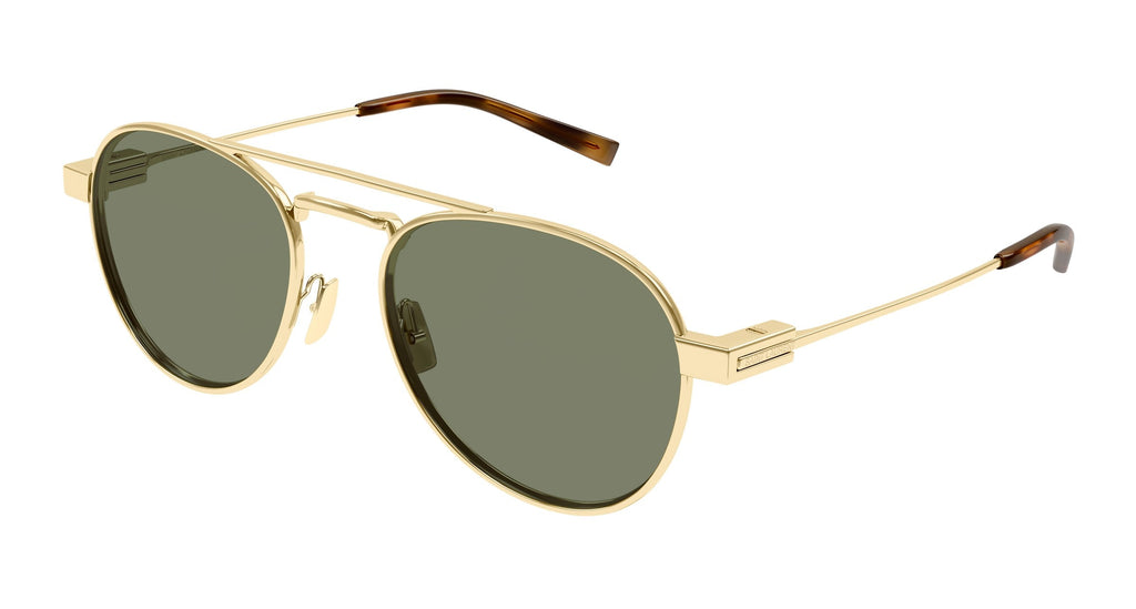 Saint Laurent SL 708 003 Mens Sunglasses Gold Metal Frame with Green Lenses