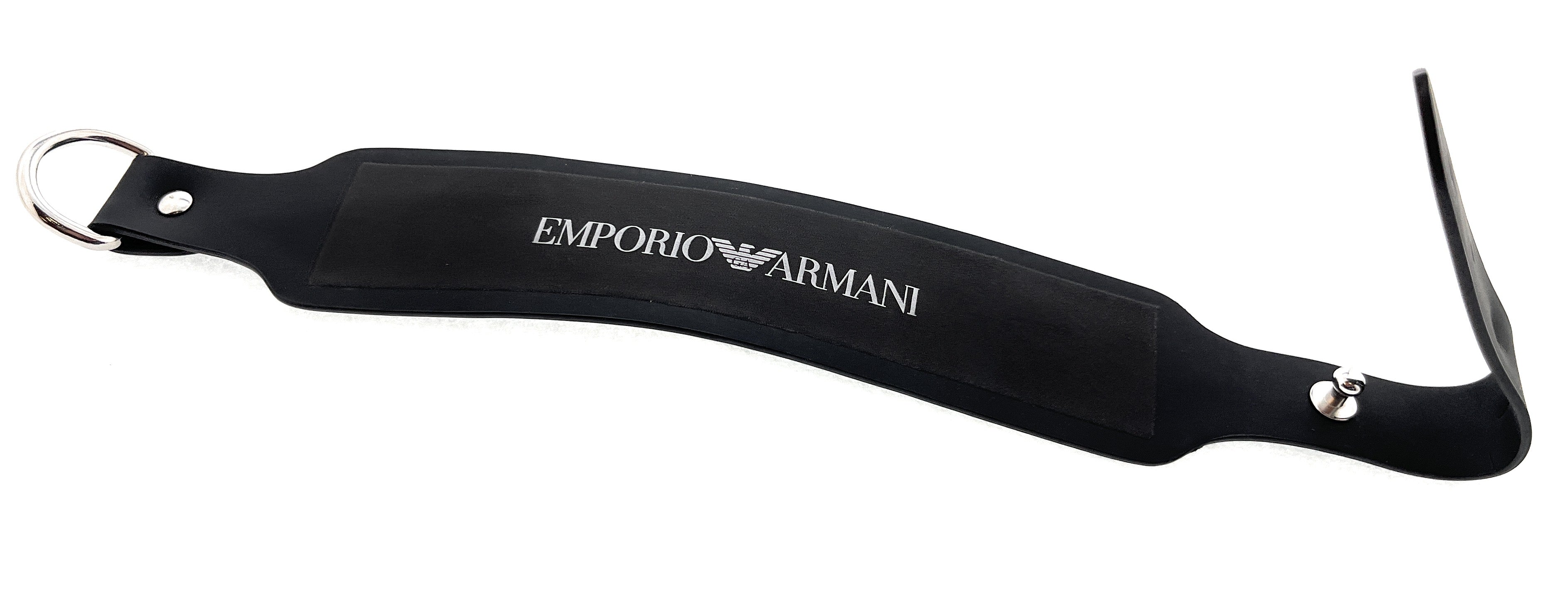 Emporio Armani Black Rubber Fashion Ankle Strap