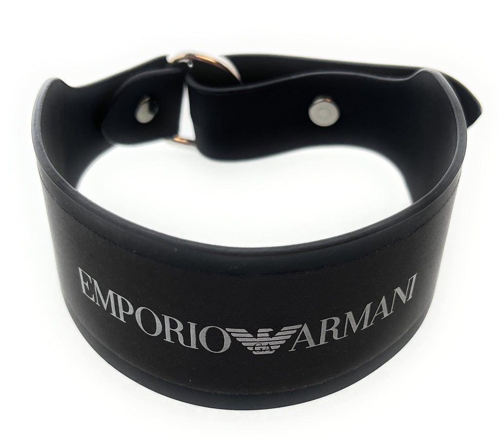 Emporio Armani Black Rubber Fashion Ankle Strap