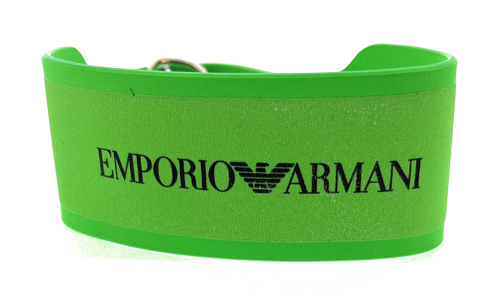 Emporio Armani Neon Green Rubber Fashion Ankle Strap