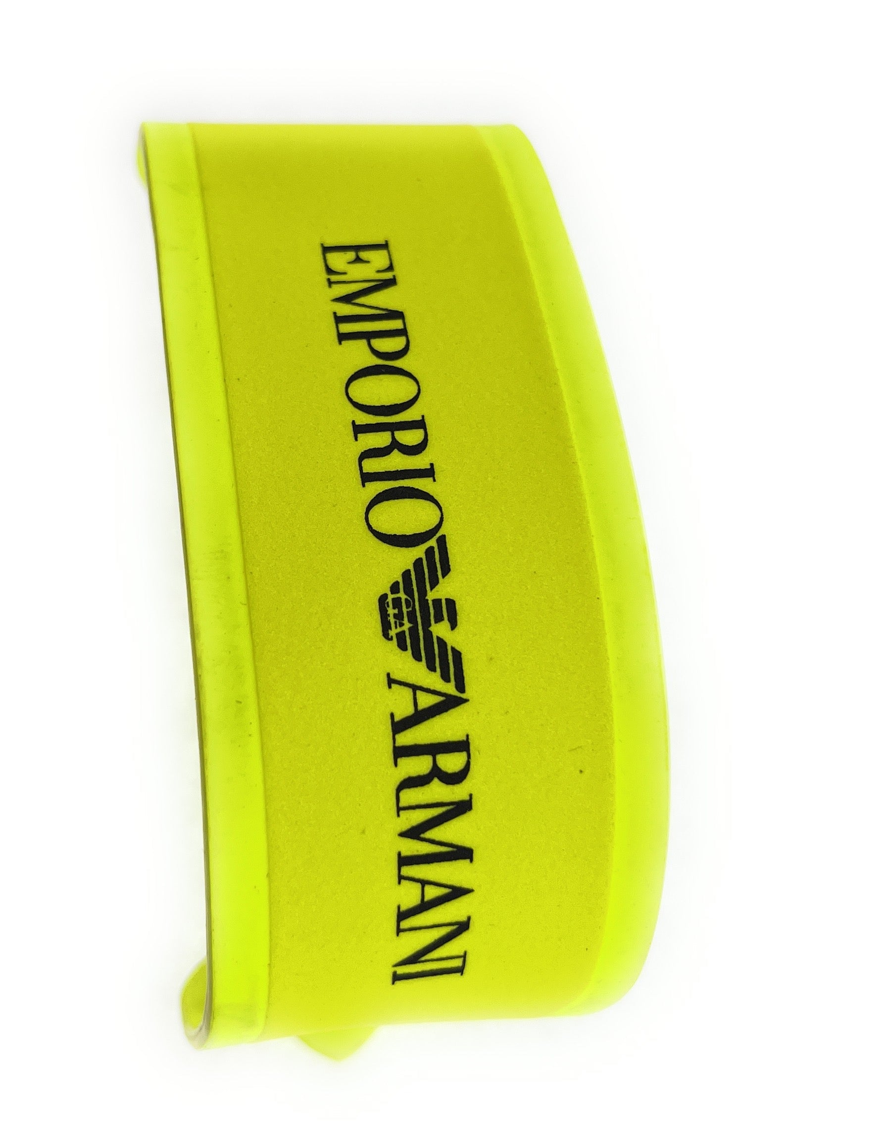 Emporio Armani Neon Yellow Rubber Fashion Ankle Strap