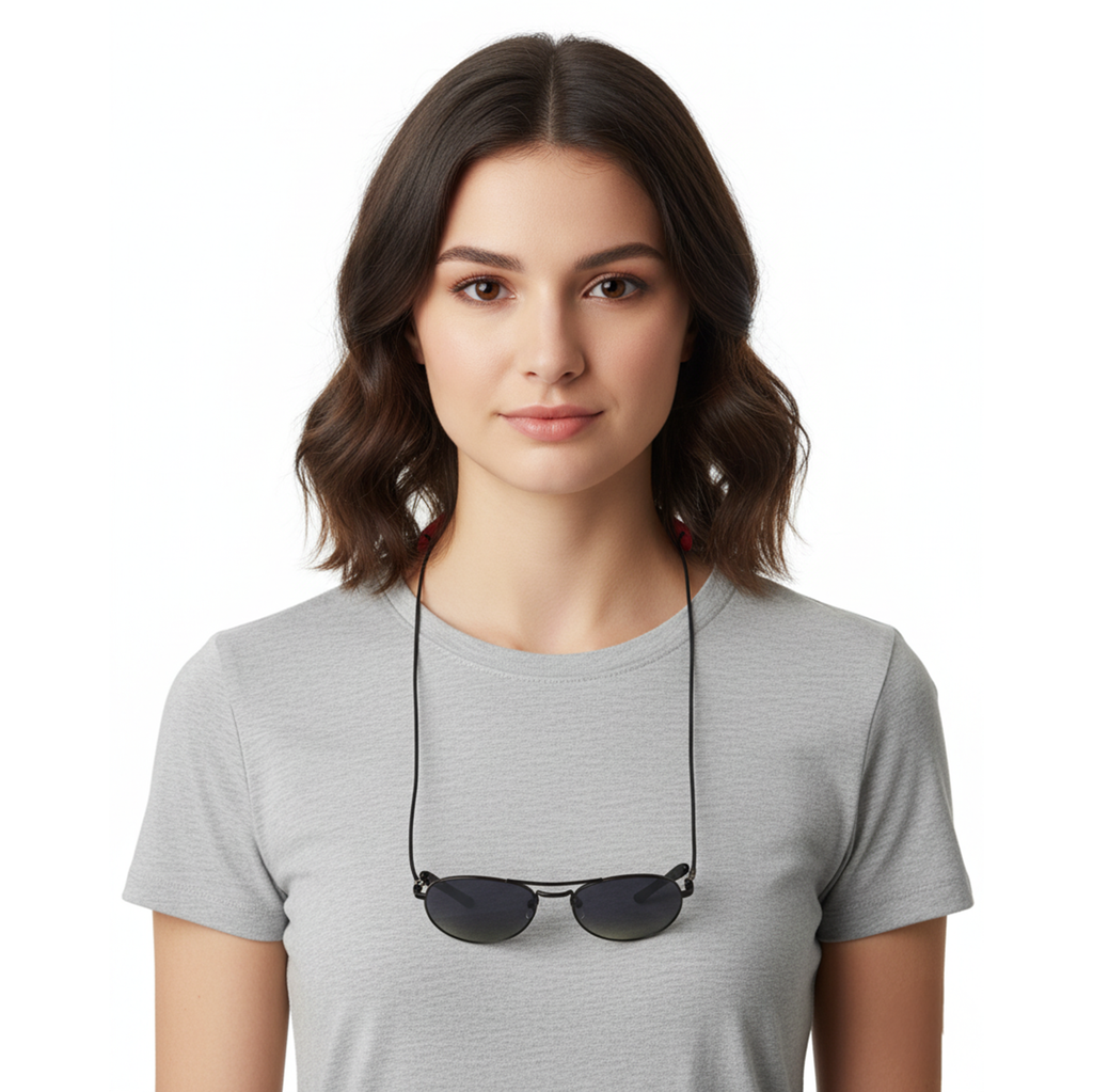 Emporio Armani Red Rubber Eyewear Strap