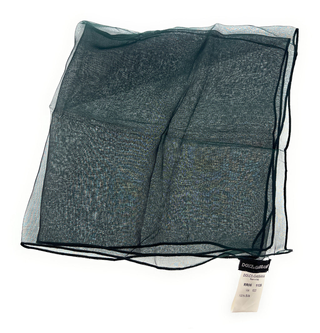 Dolce & Gabbana Forrest Green Solid Womens Silk  Scarf