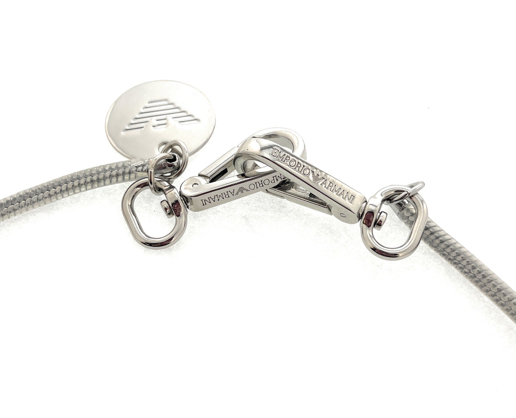 Emporio Armani Clear Rubber Cord Chain with Carabiner Clips