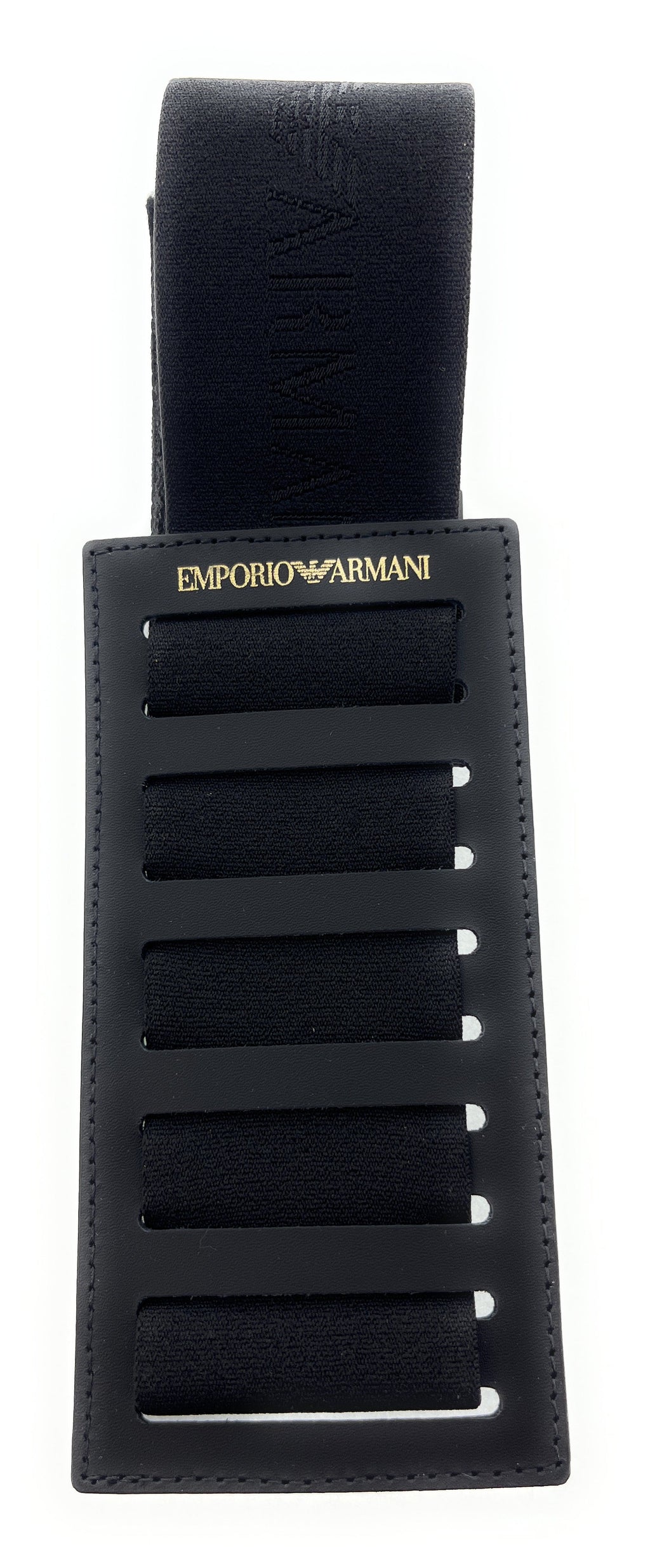 Emporio Armani Black Leather Notebook Belt