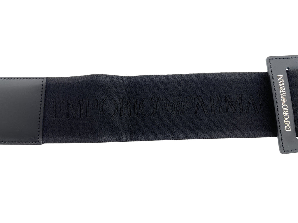 Emporio Armani Black Leather Notebook Belt