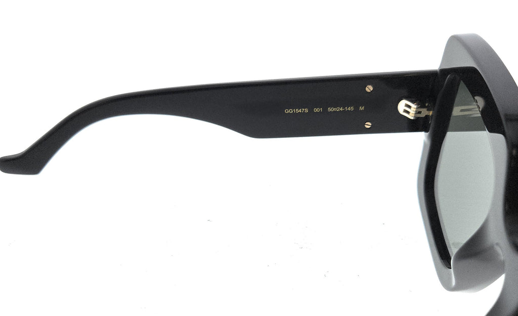 Gucci GG1547S-001 Black Grey Square Sunglasses
