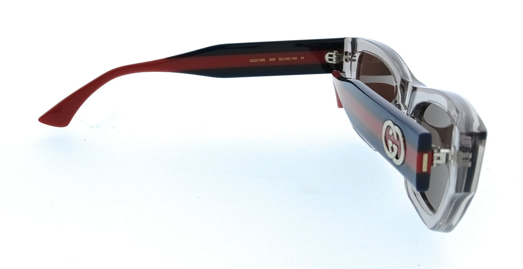 Gucci GG2116S-005 Grey Rectangle Women’s Sunglasses