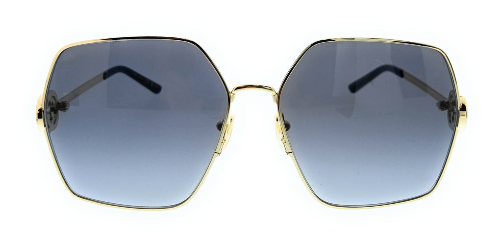 Gucci GG2163S-001 Gold Geometric Women’s Sunglasses