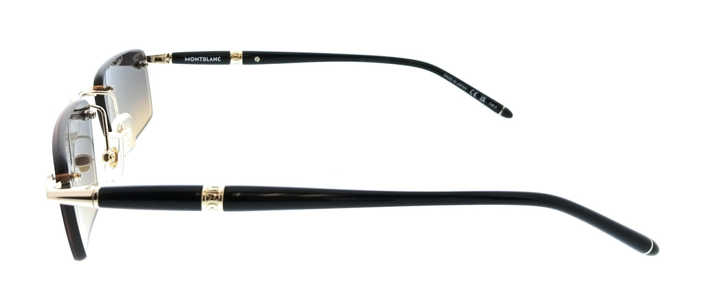 Montblanc MB0484S-002 Gold Orange Rimless Mens Sunglasses