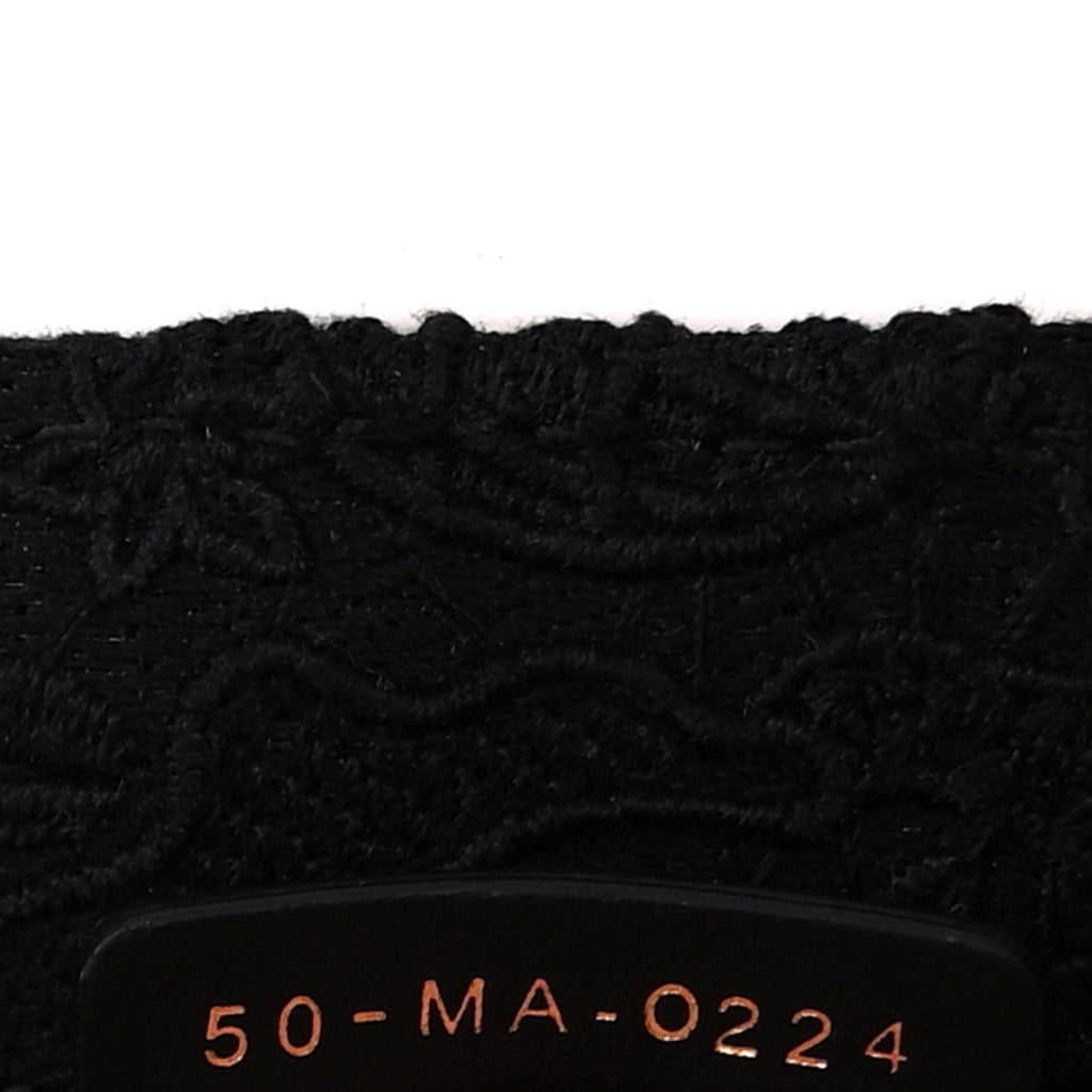 Embroidered 3D Macrame D-Lace Sun Medium Book Tote Black