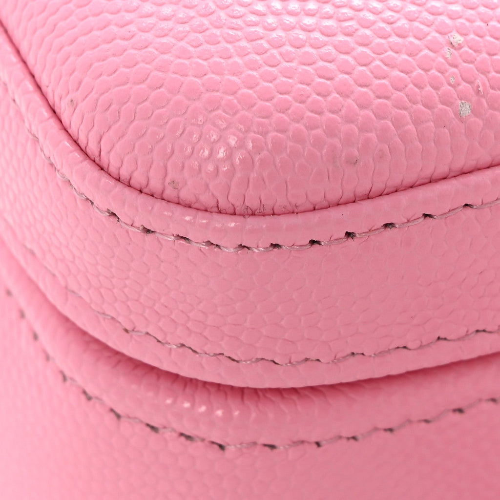 Shiny Caviar Preppy Coco Long Vanity With Strap Rose