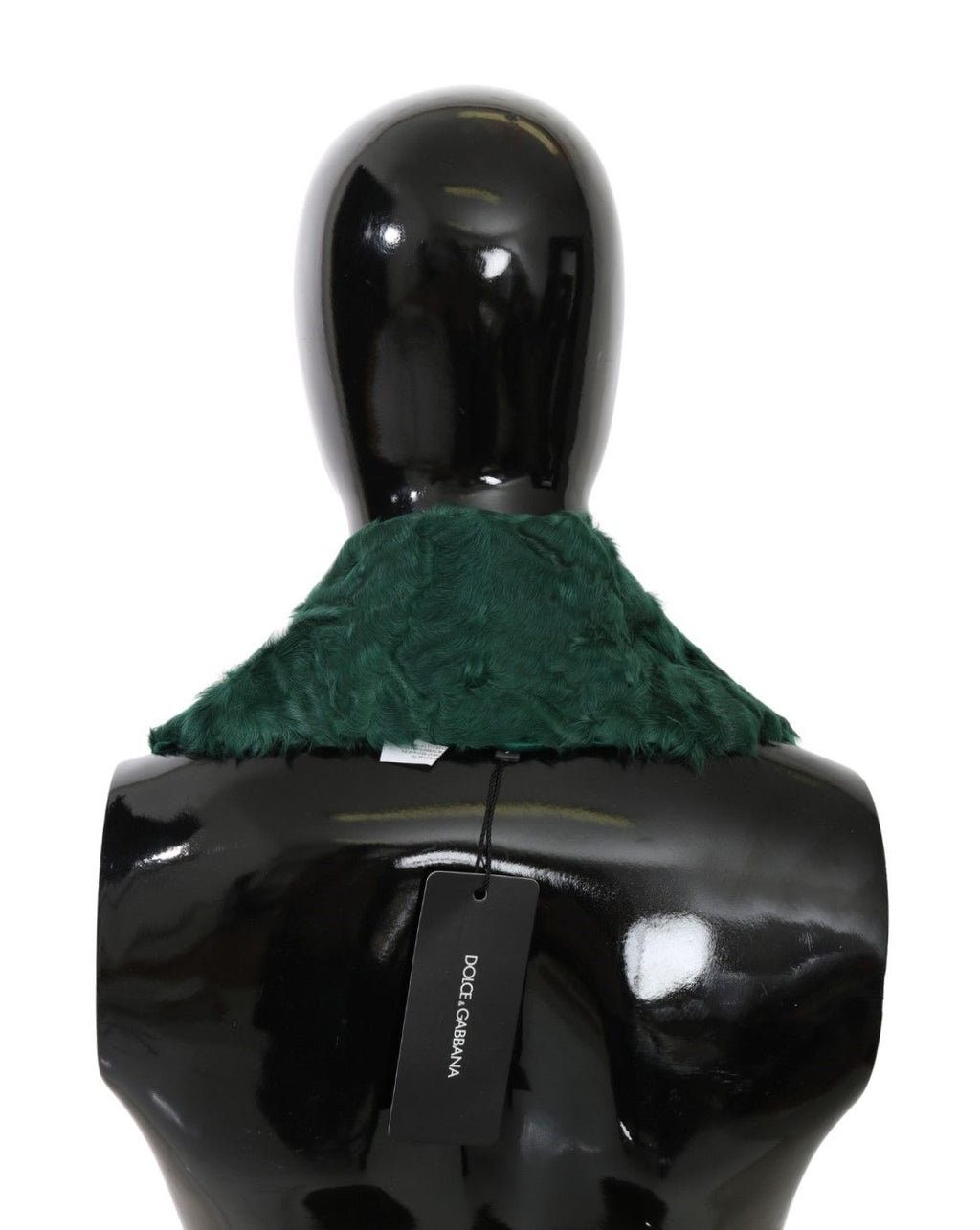 Dolce & Gabbana Green Fur Shoulder Collar Wrap Lambskin Women's Scarf