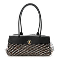 Tweed Calfskin Urban Essentials Small Shopping Bag Black Multicolor