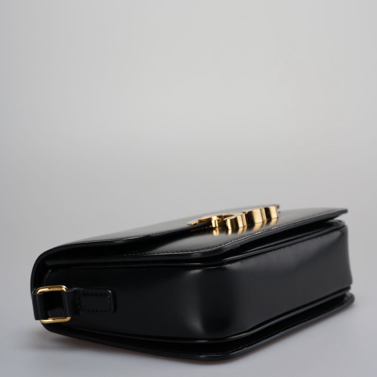 Celine Black Triomphe Crossbody Bag   2021 Small Calfskin