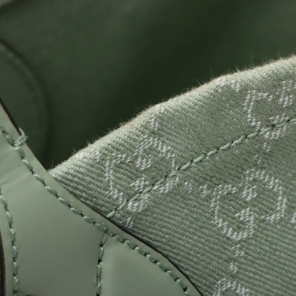 Gucci GG Logo Denim Tote Bag Green