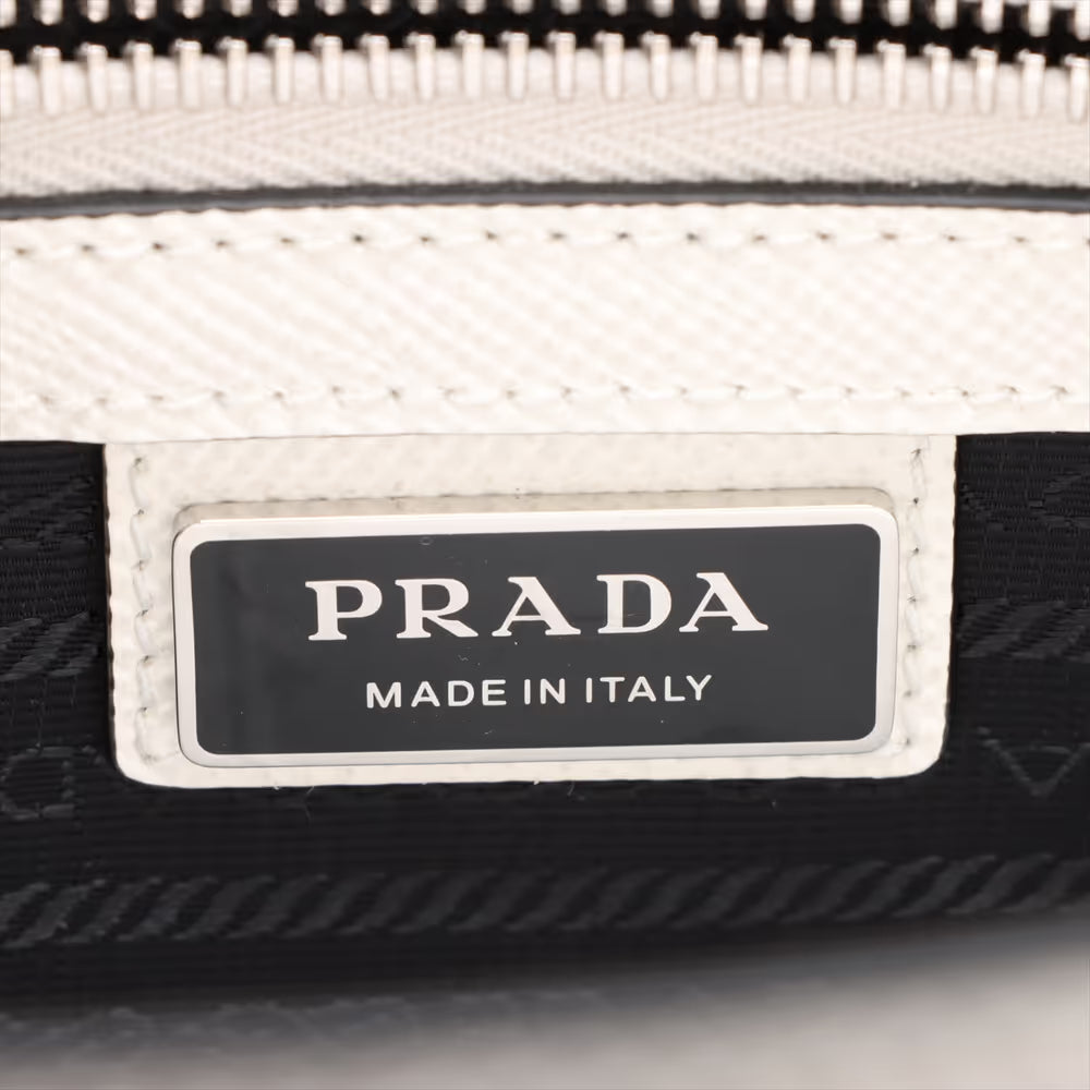 Prada Saffiano Cuir Leather Two-Way Tote Bag White