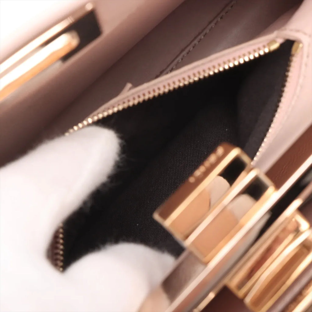 Fendi Mini Peekaboo Leather Studs Two-Way Handbag Pink