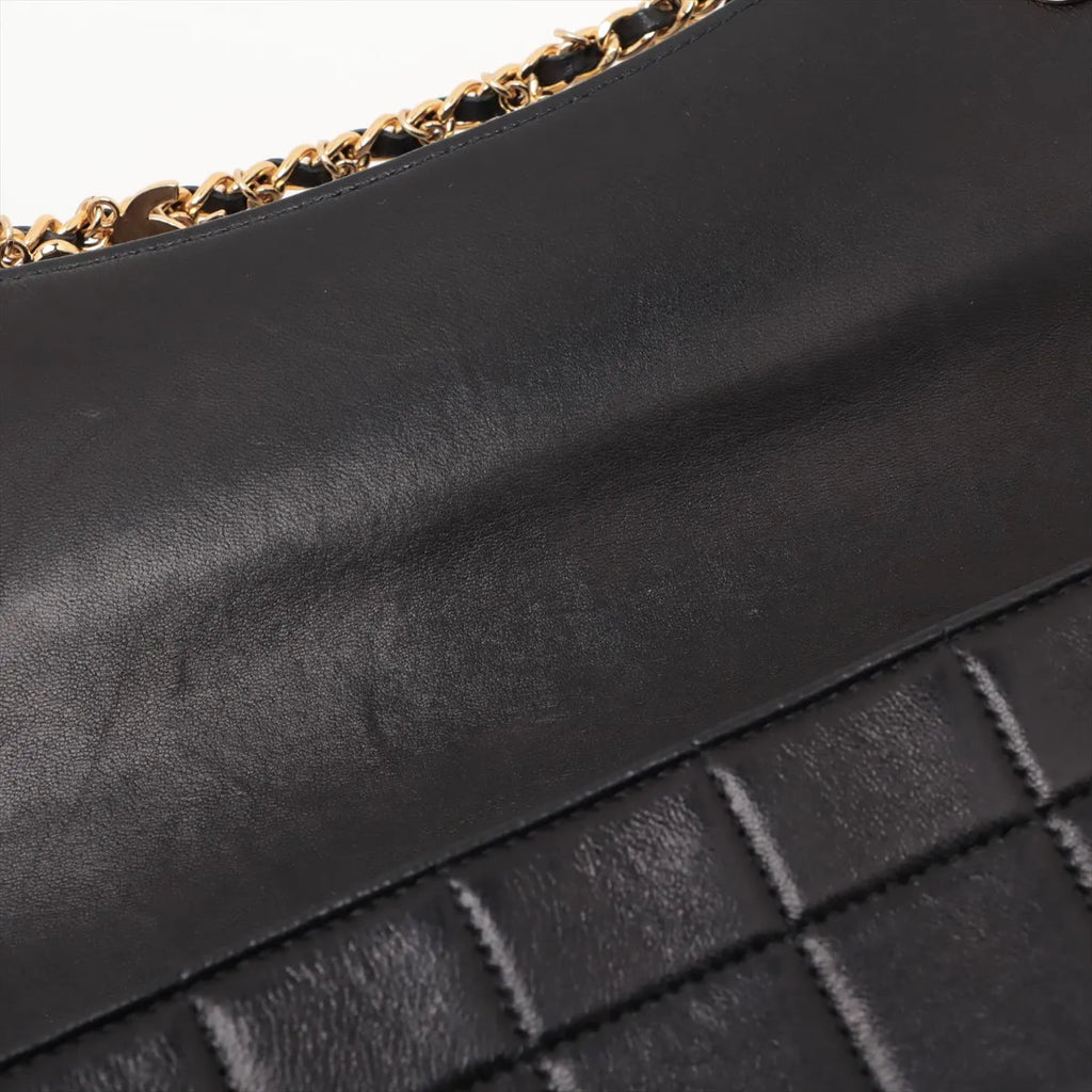 Chanel Chocolate Bar Lambskin Charm Chain Shoulder Bag Black