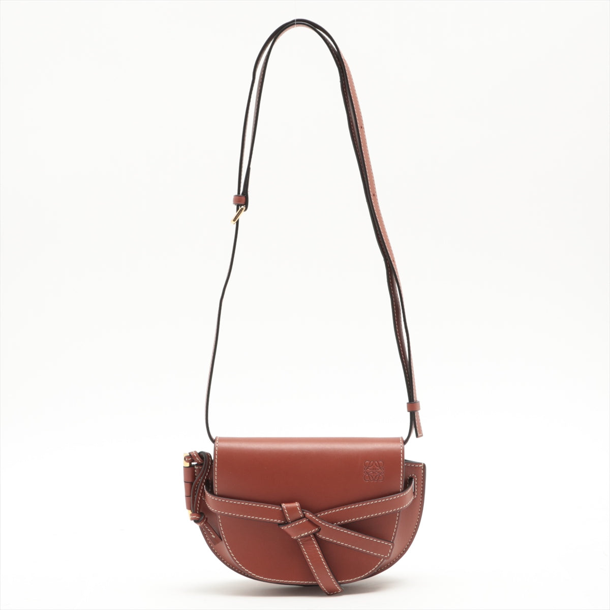 Loewe Brown Grained Leather Mini Gate Dual Bag [Clearance Sale]