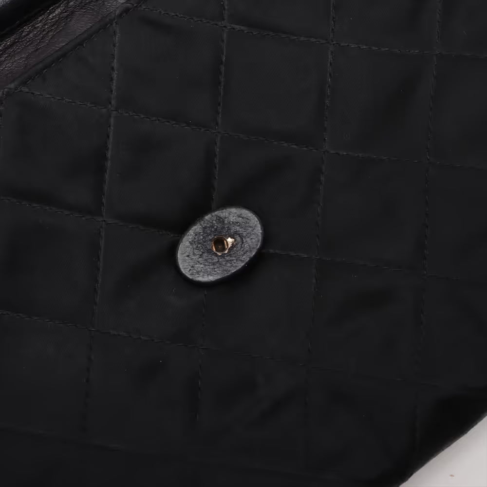 Chanel Matelasse Nylon Rhinestone Shoulder Bag Black